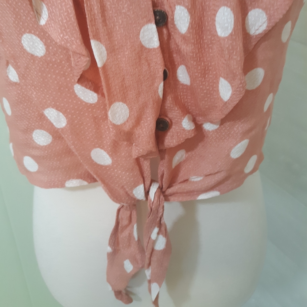 Jolt polka dot ruffle crop top small *C7 - Picture 4 of 6